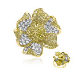 Gouden ring met gele S12 diamanten (CIRARI)