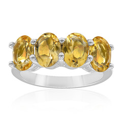 Zilveren ring met citrienstenen