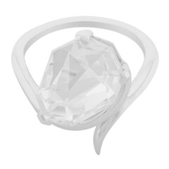 Zilveren ring met een witte kwarts (TPC)