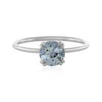 Platinaen ring met een aquamarijn
