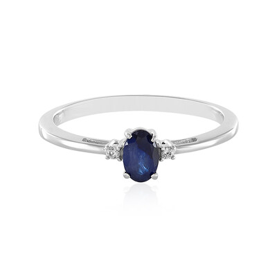Zilveren ring met een Madagaskar Blauwe Saffier