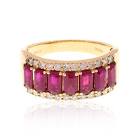 Gouden ring met AAA Mozambique Robijnen (CIRARI)