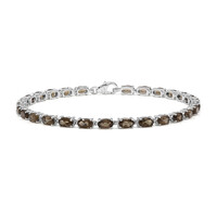 Zilveren armband met rookkwartskristallen