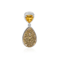 Zilveren hanger met een Gouden Glitter Agaat