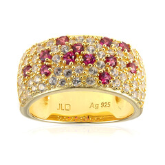 Zilveren ring met Rode Burmese Spinellen