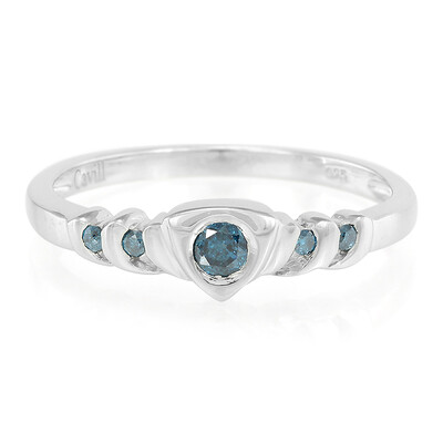 Zilveren ring met een Fancy diamant