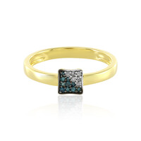 Zilveren ring met I4 Blauwe DIamanten