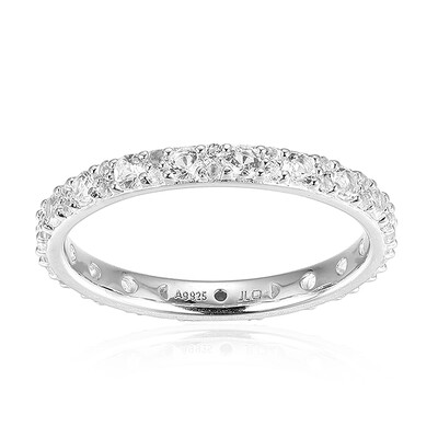 Zilveren ring met witte topaasstenen