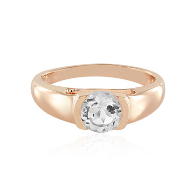 Zilveren ring met een witte topaas