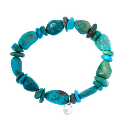 Zilveren armband met Kingman turkooisen (Anne Bever)