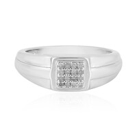 Zilveren ring met PK (J) Diamanten