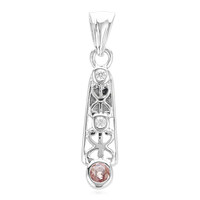Zilveren hanger met een Padparadscha saffier