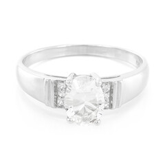 Zilveren ring met een petaliet