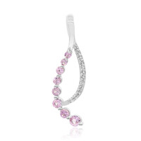 Zilveren hanger met een roze saffier