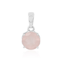 Zilveren hanger met een rozen kwarts