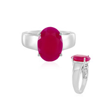 Zilveren ring met een framboos chalcedoon