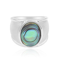 Zilveren ring met een Abalone schelp