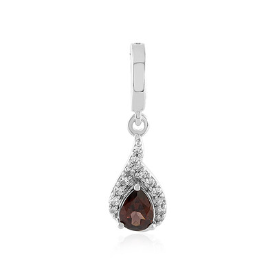 Zilveren hanger met een roze zirkoon