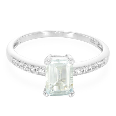 Zilveren ring met een Braziliaanse Aquamarijn