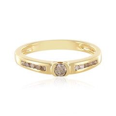 Zilveren ring met een I3 Champagne Diamant