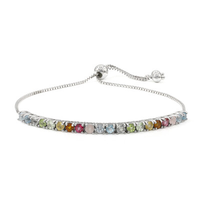 Zilveren armband met Zwitsers-blauwe topaasstenen