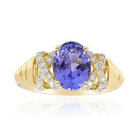 Gouden ring met een AAA tanzaniet (CIRARI)