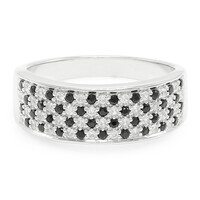 Zilveren ring met zwarte spinelstenen