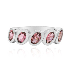 Zilveren ring met roze toermalijnen