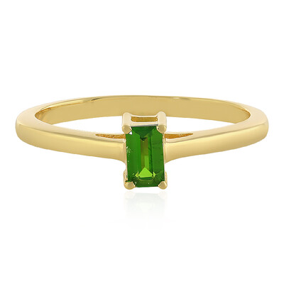 Zilveren ring met een Russische diopsied