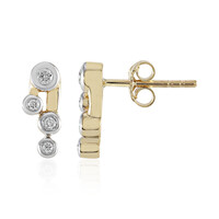 Gouden oorbellen met SI1 (H) Diamanten