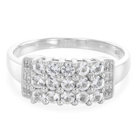 Zilveren ring met witte topaasstenen