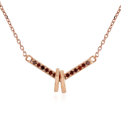 Gouden halsketting met I4 Rode Diamanten