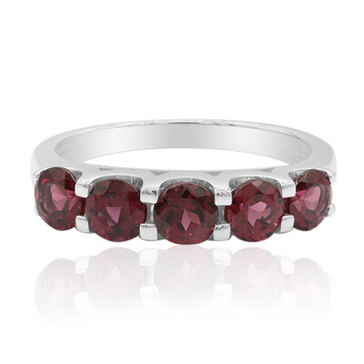 Zilveren ring met rhodolieten