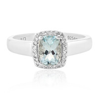 Zilveren ring met een aquamarijn