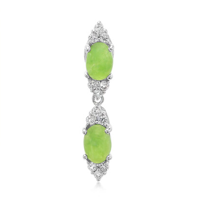 Zilveren hanger met keizerlijke chrysopraasstenen