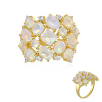 Zilveren ring met Welo-opalen