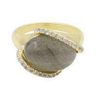 Zilveren ring met een labradoriet