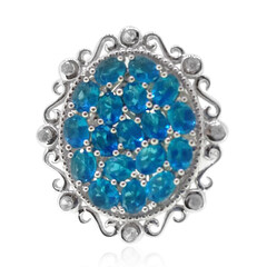 Zilveren ring met neon blauwe apatieten (Dallas Prince Designs)