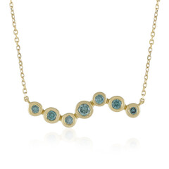 Gouden halsketting met een VS1 hemel-blauwe diamant