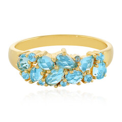 Zilveren ring met een Zwitsers-blauwe topaas