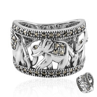 Zilveren ring met marcasieten
