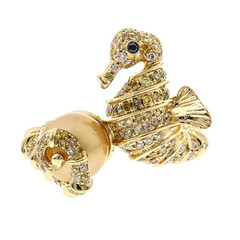 Gouden ring met een Gouden zoetwater kweekparel (CIRARI)