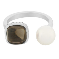 Zilveren ring met een rookkwarts (TPC)