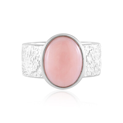 Zilveren ring met een roze opaal (de Melo)