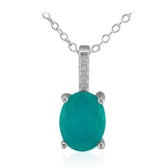 Zilveren halsketting met een Blauwgroene kwarts
