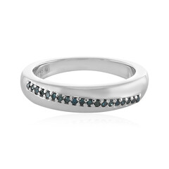 Zilveren ring met I3 Champagne Diamanten