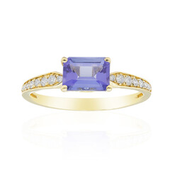 Gouden ring met een AAA tanzaniet (CIRARI)