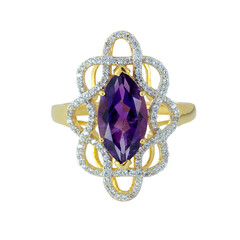 Zilveren ring met een amethist