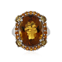 Zilveren ring met een cognac kwarts