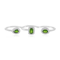 Zilveren ring met een Russische diopsied (de Melo)